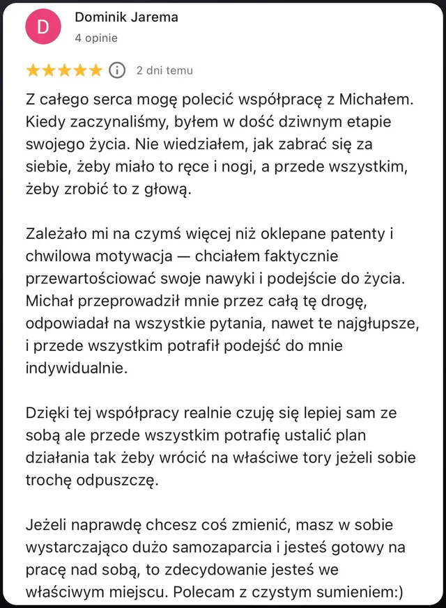 Opinia 5 z Google Maps screenshot
