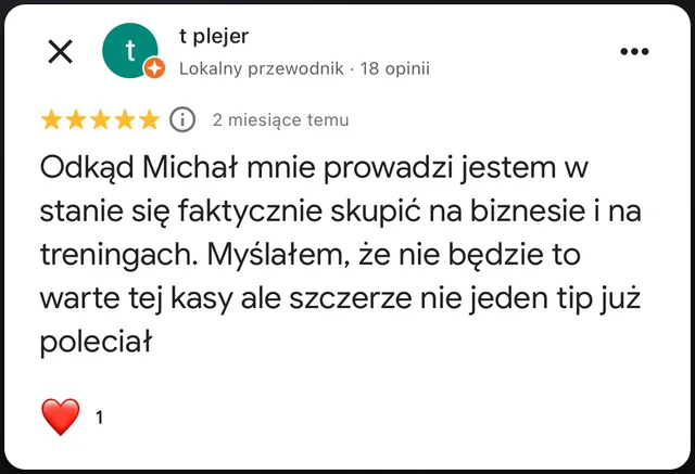 Opinia w Google