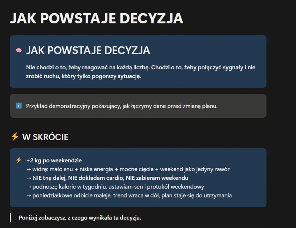 Sterownia: jak powstaje decyzja, przykład demonstracyjny